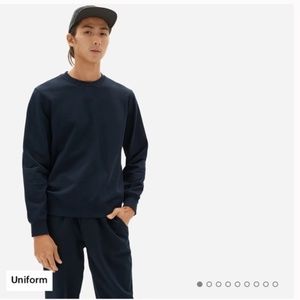 Everlane French Terry Crewneck Sweatshirt in Black size Large